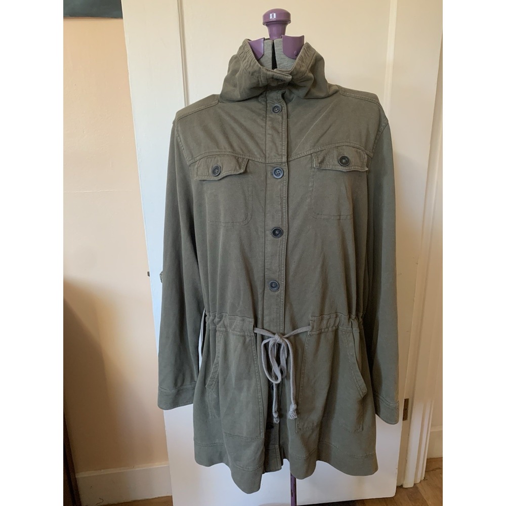 Lucky Brand Lucky Lotus Olive Green Utility Anorak Jacket 3X Softest Knitwear